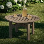 Saratoga Square Outdoor Patio Teak Wood Side Table