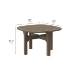 Saratoga Square Outdoor Patio Teak Wood Side Table - Image 3