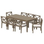 Northlake 9-Piece Outdoor Patio Teak Wood Dining Set - Image 2