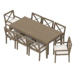 Northlake 9-Piece Outdoor Patio Teak Wood Dining Set - Image 6