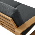 Lirienne Outdoor Patio Aluminum Faux Wood Loveseat - Image 8