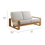 Lirienne Outdoor Patio Aluminum Faux Wood Loveseat - Image 21