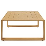 Lirienne Outdoor Patio Aluminum Faux Wood Coffee Table - Image 5