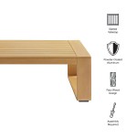 Lirienne Outdoor Patio Aluminum Faux Wood Coffee Table - Image 3