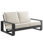 Lirienne Outdoor Patio Aluminum Loveseat - Image 2