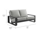 Lirienne Outdoor Patio Aluminum Loveseat - Image 21