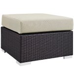 Convene Outdoor Patio Fabric Square Ottoman - Image 3