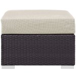 Convene Outdoor Patio Fabric Square Ottoman - Image 2