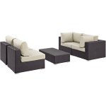 Convene 5 Piece Outdoor Patio Sectional Set - Image 8