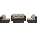 Convene 5 Piece Outdoor Patio Sectional Set - Image 6