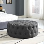 Amour Upholstered Fabric Ottoman - Image 16