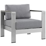 Shore 5 Piece Outdoor Patio Aluminum Sectional Sofa Set - Image 4