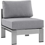Shore 5 Piece Outdoor Patio Aluminum Sectional Sofa Set - Image 3