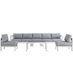 Shore 6 Piece Outdoor Patio Aluminum Sectional Sofa Set - Image 6