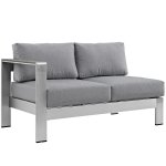Shore 6 Piece Outdoor Patio Aluminum Sectional Sofa Set - Image 5