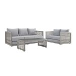 Aura 3 Piece Outdoor Patio Wicker Rattan Set - Image 10