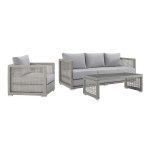 Aura 3 Piece Outdoor Patio Wicker Rattan Set - Image 10