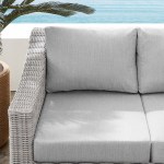 Conway Sunbrella® Outdoor Patio Wicker Rattan Loveseat - Image 4