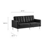 Loft 2-Piece Tufted Vegan Leather Furniture Set - Image 5