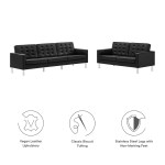 Loft 2-Piece Tufted Vegan Leather Furniture Set - Image 3