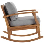 Marina Outdoor Patio Teak Rocking Chair - Image 7