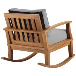 Marina Outdoor Patio Teak Rocking Chair - Image 6