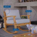 Marina Outdoor Patio Teak Rocking Chair - Image 2