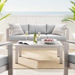 Shore 4 Piece Sunbrella® Fabric Outdoor Patio Aluminum Set - Image 2