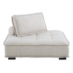 Saunter Tufted Fabric Armless Chair - Image 4