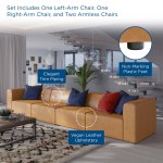 Mingle 4-Piece Vegan Leather Sectional Sofa - Image 23