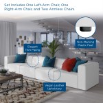 Mingle 4-Piece Vegan Leather Sectional Sofa - Image 34