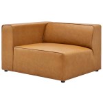 Mingle 4-Piece Vegan Leather Sofa and 2 Ottomans Set - Image 4