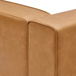 Mingle 4-Piece Vegan Leather Sofa and 2 Ottomans Set - Image 7
