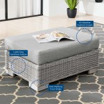Conway Outdoor Patio Wicker Rattan Ottoman - Image 2