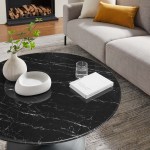 Lippa 36" Round Faux Marble Coffee Table - Image 8