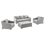 Conway 4-Piece Outdoor Patio Wicker Rattan Furniture Set - Image 15