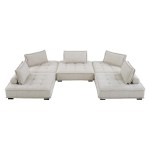 Saunter 5-Piece Tufted Fabric Fabric Sectional Sofa - Image 3
