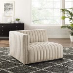 Conjure Channel Tufted Upholstered Fabric Left-Arm Chair - Image 7
