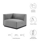 Conjure Channel Tufted Upholstered Fabric Left-Arm Chair - Image 9