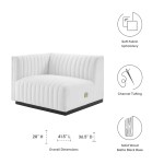 Conjure Channel Tufted Upholstered Fabric Left-Arm Chair - Image 15