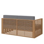 Carlsbad Teak Wood Outdoor Patio Loveseat - Image 6