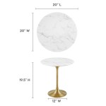 Lippa 20" Round Faux Marble Side Table - Image 11