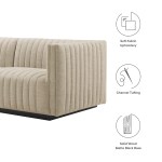 Conjure Channel Tufted Upholstered Fabric Loveseat - Image 3