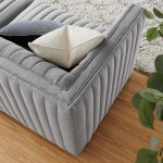 Conjure Channel Tufted Upholstered Fabric Loveseat - Image 23