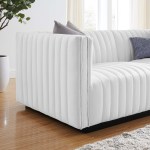 Conjure Channel Tufted Upholstered Fabric Loveseat - Image 34