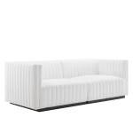 Conjure Channel Tufted Upholstered Fabric Loveseat - Image 24