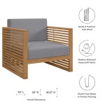 Carlsbad 3-Piece Teak Wood Outdoor Patio Set - Image 2