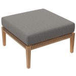 Clearwater Outdoor Patio Teak Wood Ottoman - Image 7