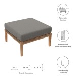 Clearwater Outdoor Patio Teak Wood Ottoman - Image 3