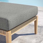 Clearwater Outdoor Patio Teak Wood Ottoman - Image 2